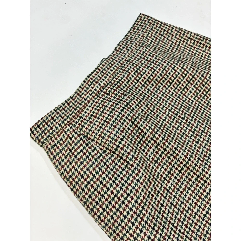 Vintage Prisma Houndstooth Wool Blend Pencil Skirt‎ Career USA Size 8